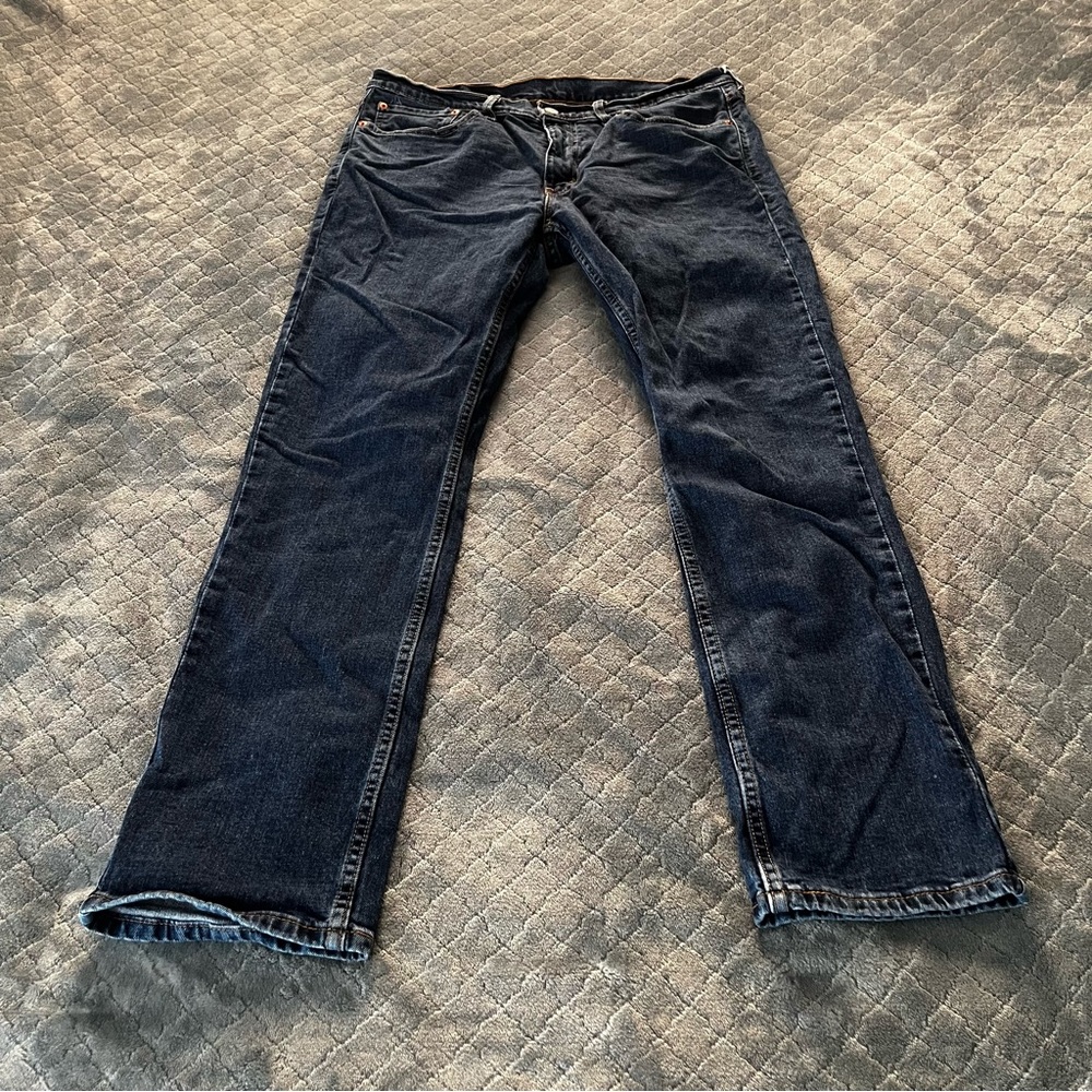 Levi's Men's Straight Jeans in Dark Blue Denim